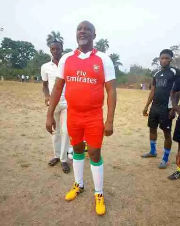 Senator Dino Malaye Spotted On A Football Field Rocking Arsenal Jesey (Photos)